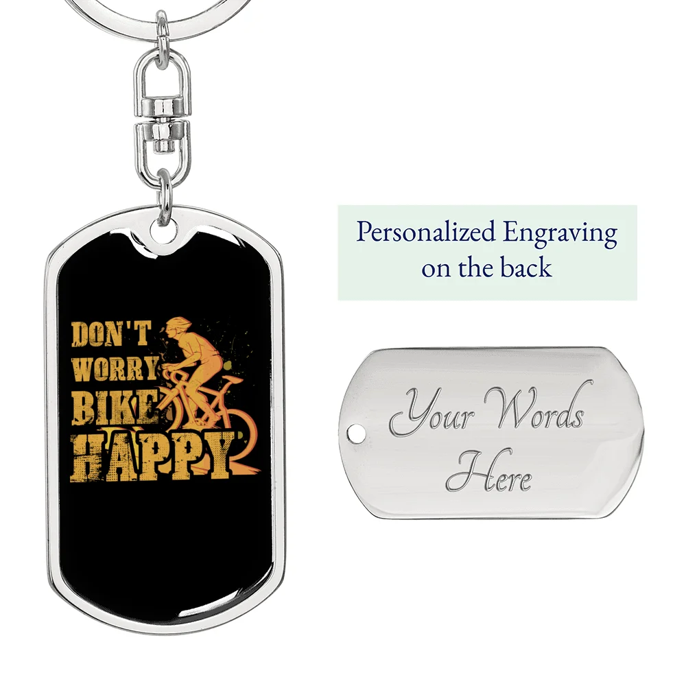 Stainless Steel or 18k Gold Swivel Dog Tag Keychain O4181