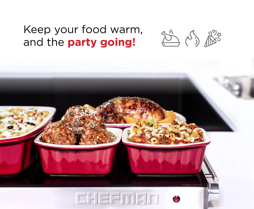 Compact Glasstop Warming Tray with Adjustable Temperature Control J83249