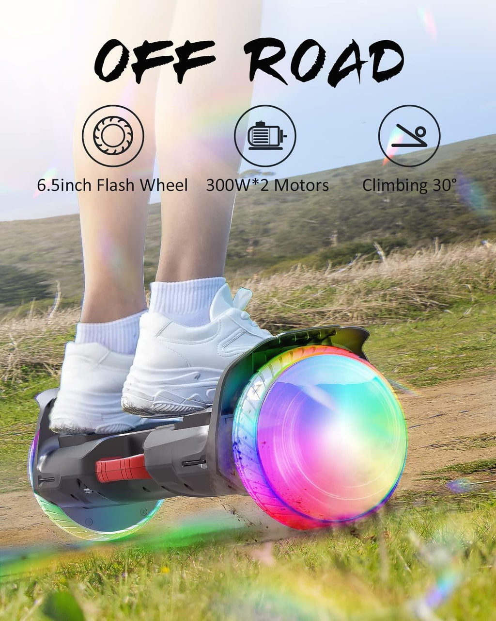 6.5” All Terrain Self Balancing Hoverboard with Bluetooth Speaker D9697