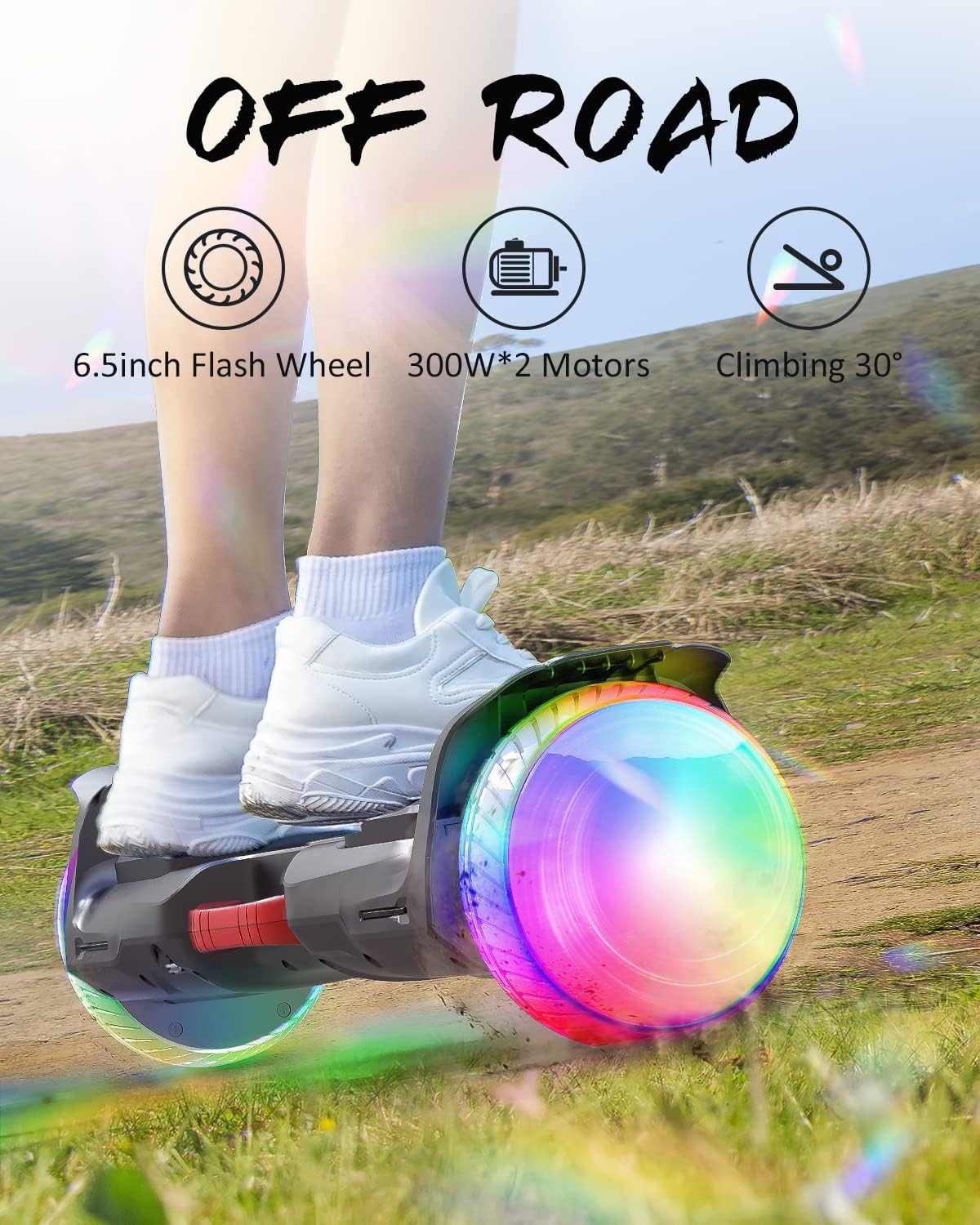 6.5” All Terrain Self Balancing Hoverboard with Bluetooth Speaker D9697
