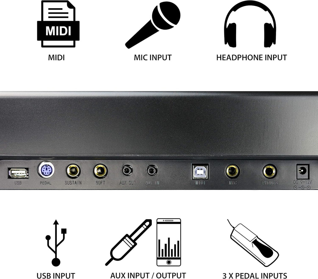 88-Key Semi-Weighted Digital Piano, Black Z559558