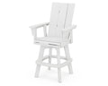 White Modern Adirondack Swivel Bar Chair Y455892