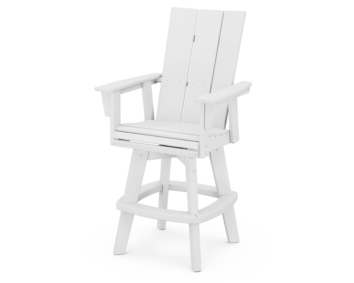 White Modern Adirondack Swivel Bar Chair Y455892