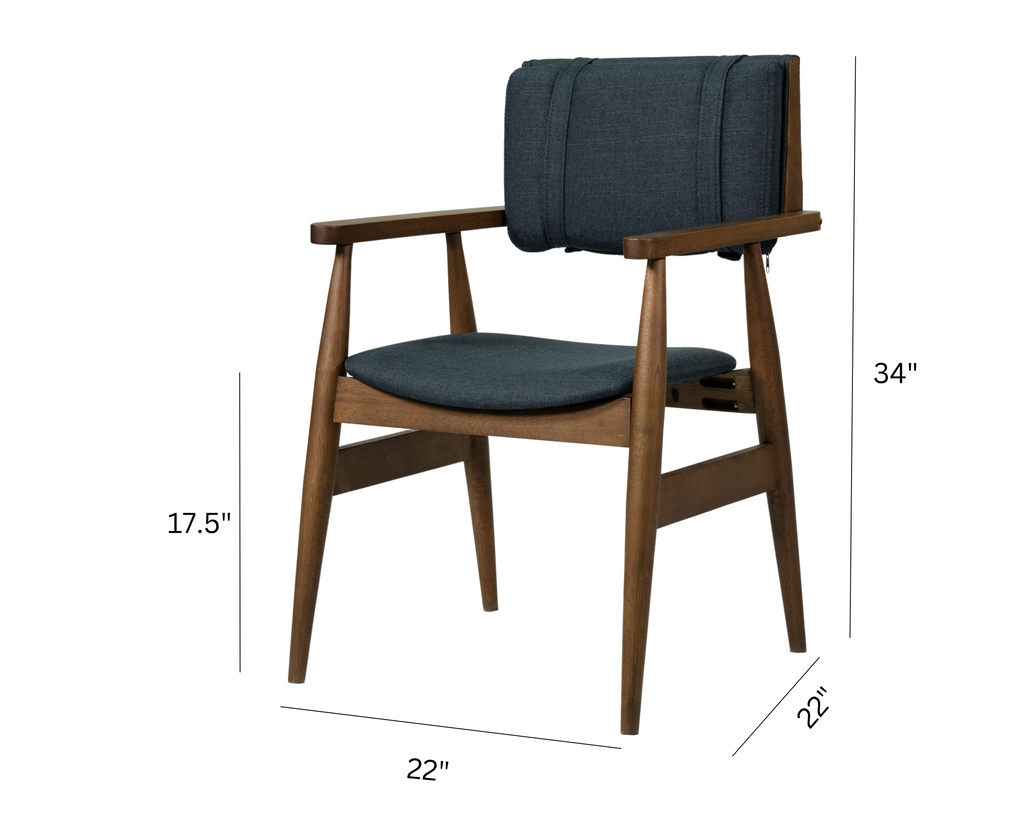 DarkBlue Solid Wood Dining Chairs (Set of 2) O628116