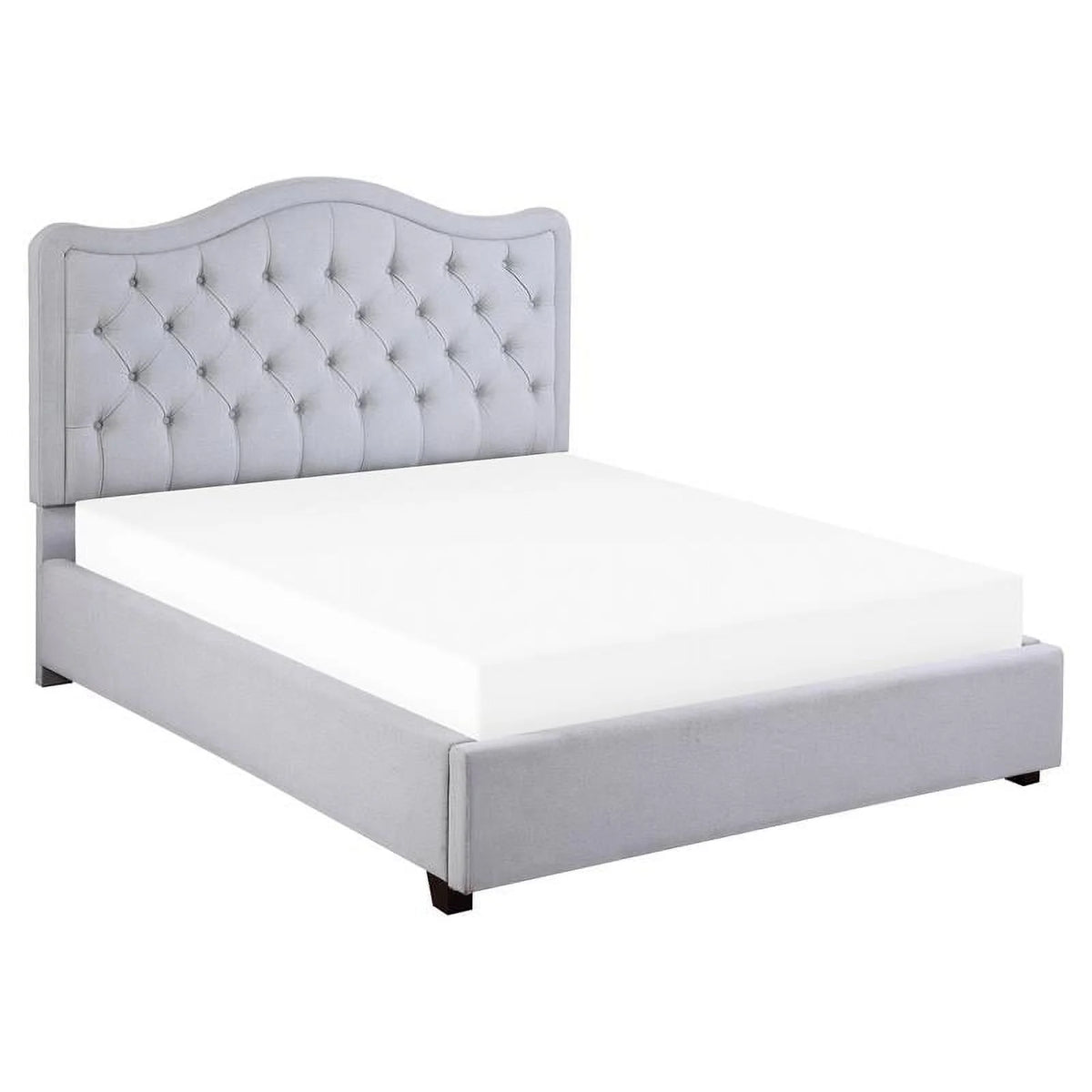 Gray Fabric Eastern King Platform Bed with Storage Drawer Z324