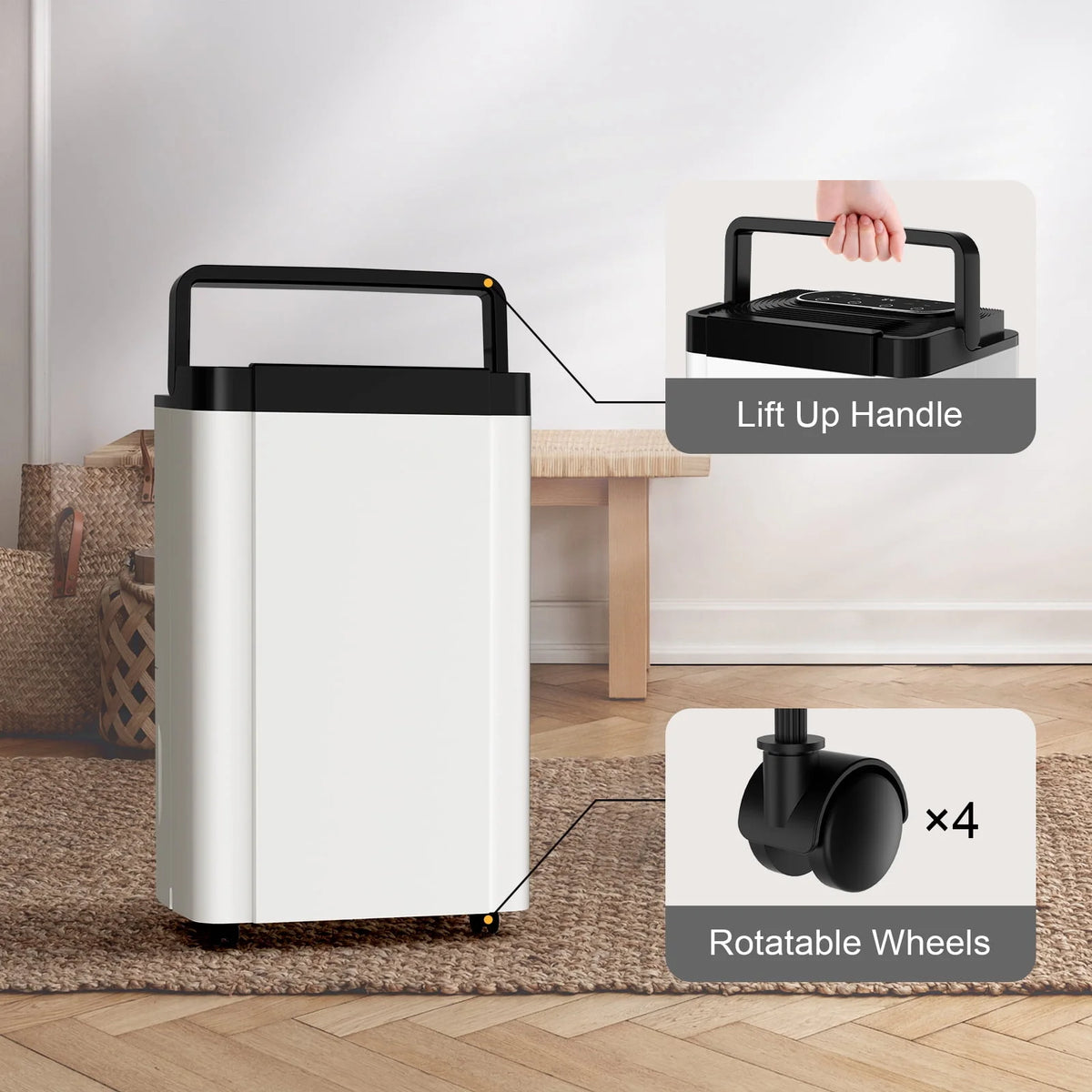 70 Pint 4,500 sq. ft. Dehumidifier with 0.8 gal Water Tank O294365