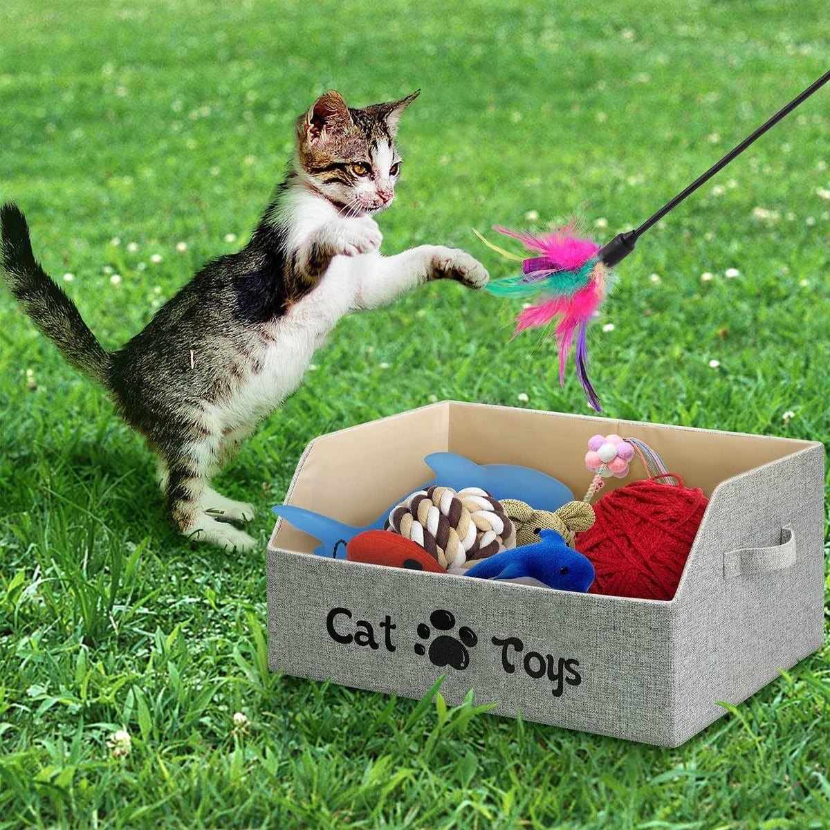 Large Foldable Cat Toy Storage Basket H667